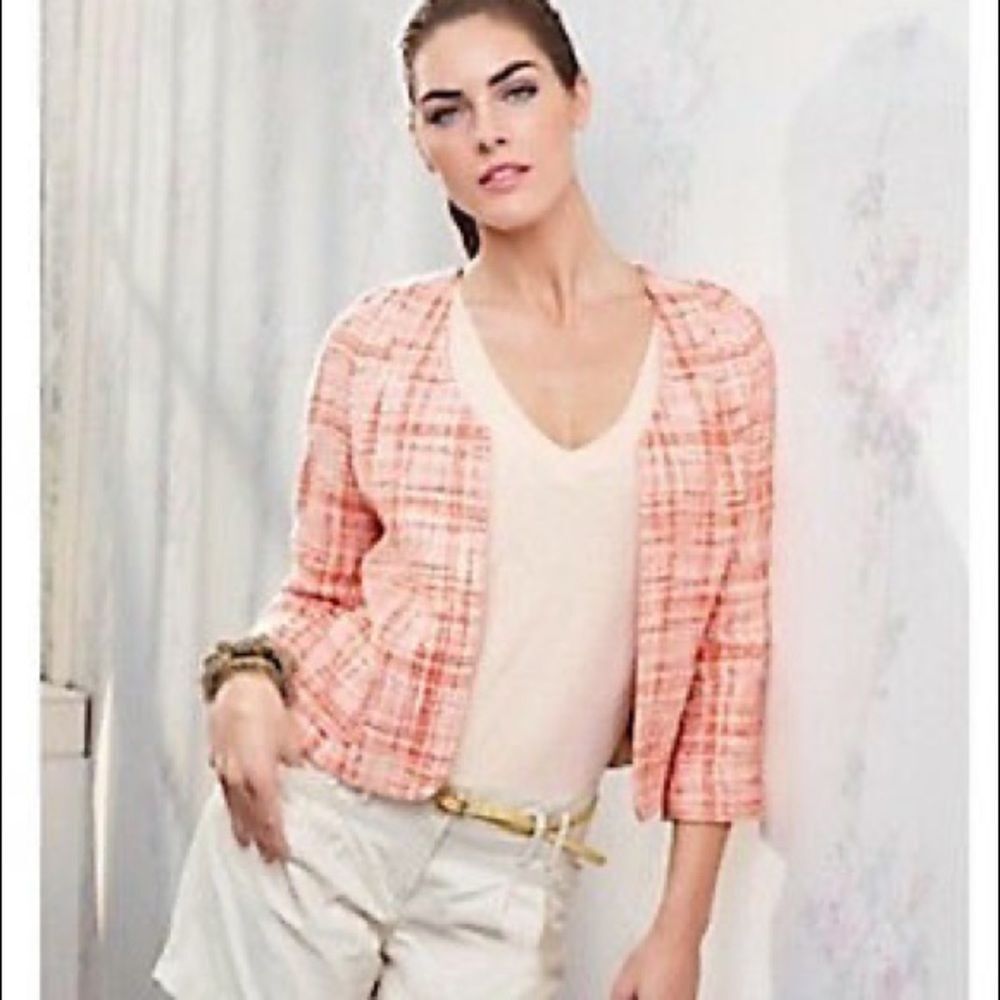 Talbots Coral Palais Tweed Blazer 6 Petite